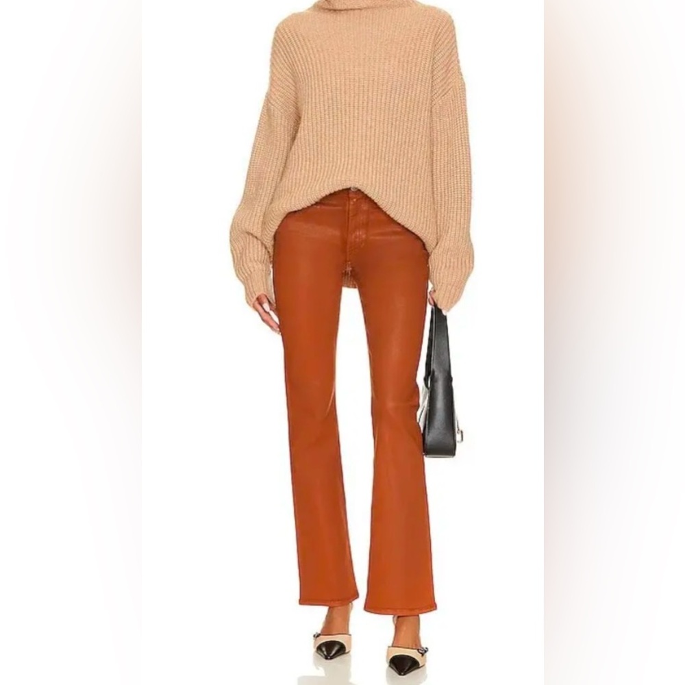 Hudson Jeans | Barbara High Rise Baby Flare | Coated Carmel Cafe| Size 24